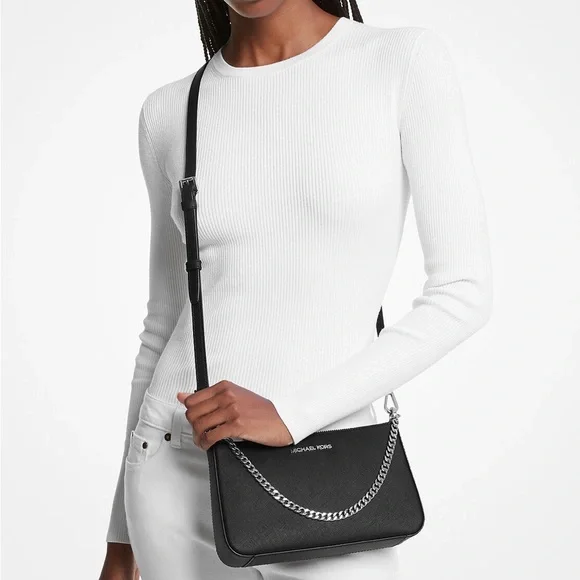 MICHAEL KORS Jet Set Medium Saffiano Leather Crossbody Bag NWT - Picture 3 of 6